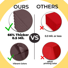 Premium Brown Plastic Table Covers | 6 Pack | 54 in. x 108 in.