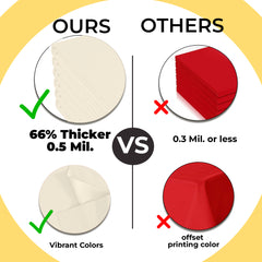Premium Ivory Plastic Table Covers | 6 Pack | 54 in. x 108 in.