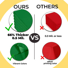 Premium Emerald Green Plastic Table Covers | 6 Pack | 54 in. x 108 in.
