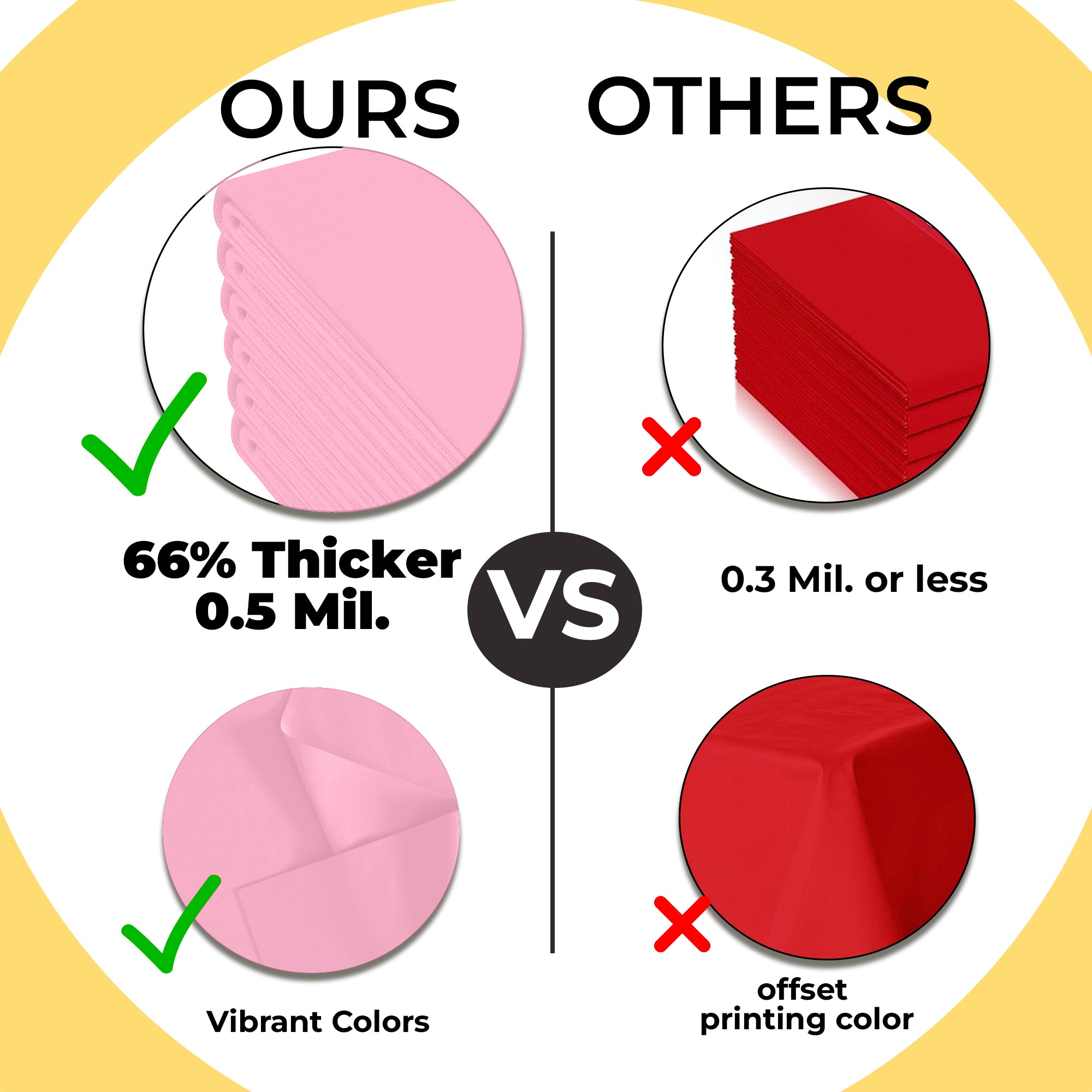 Premium Pink Plastic Table Cover | 54 in. x 108 in.