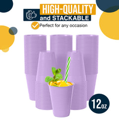 12 Oz. Lavender Plastic Cups | 16 Count