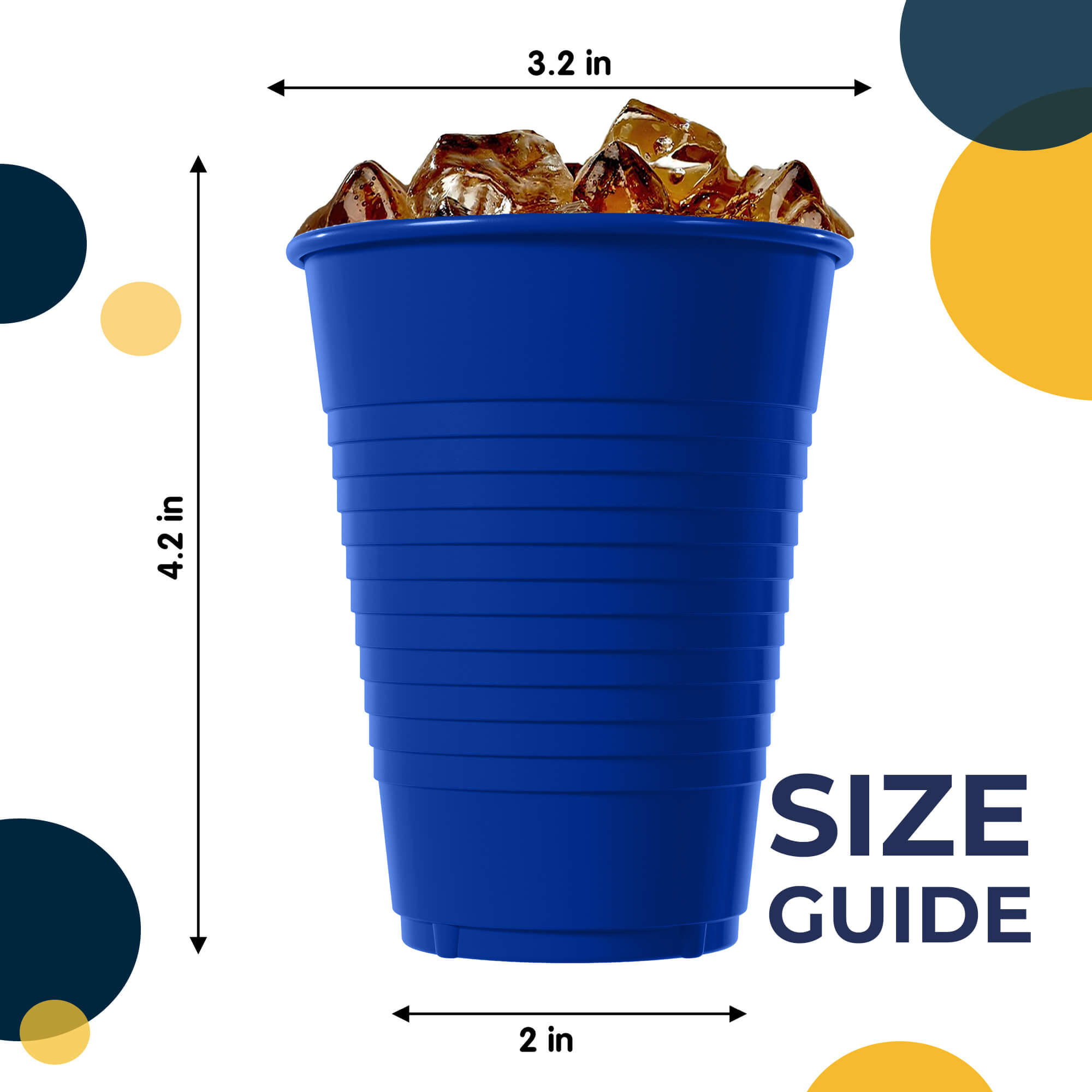 12 Oz. Dark Blue Plastic Cups | 50 Count