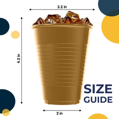 12 Oz. Gold Plastic Cups | Case of 600