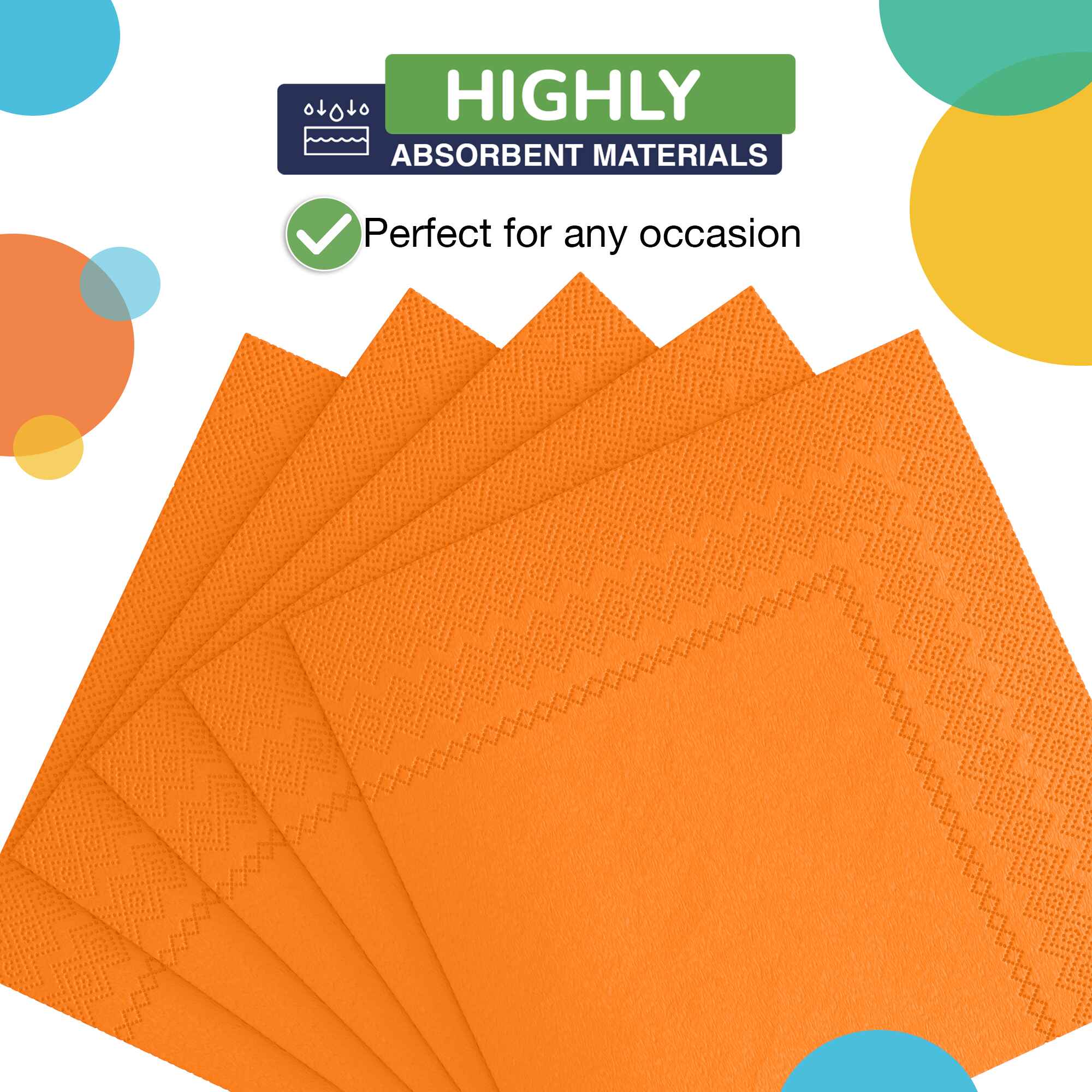 Orange Dinner Napkins | 20 Count