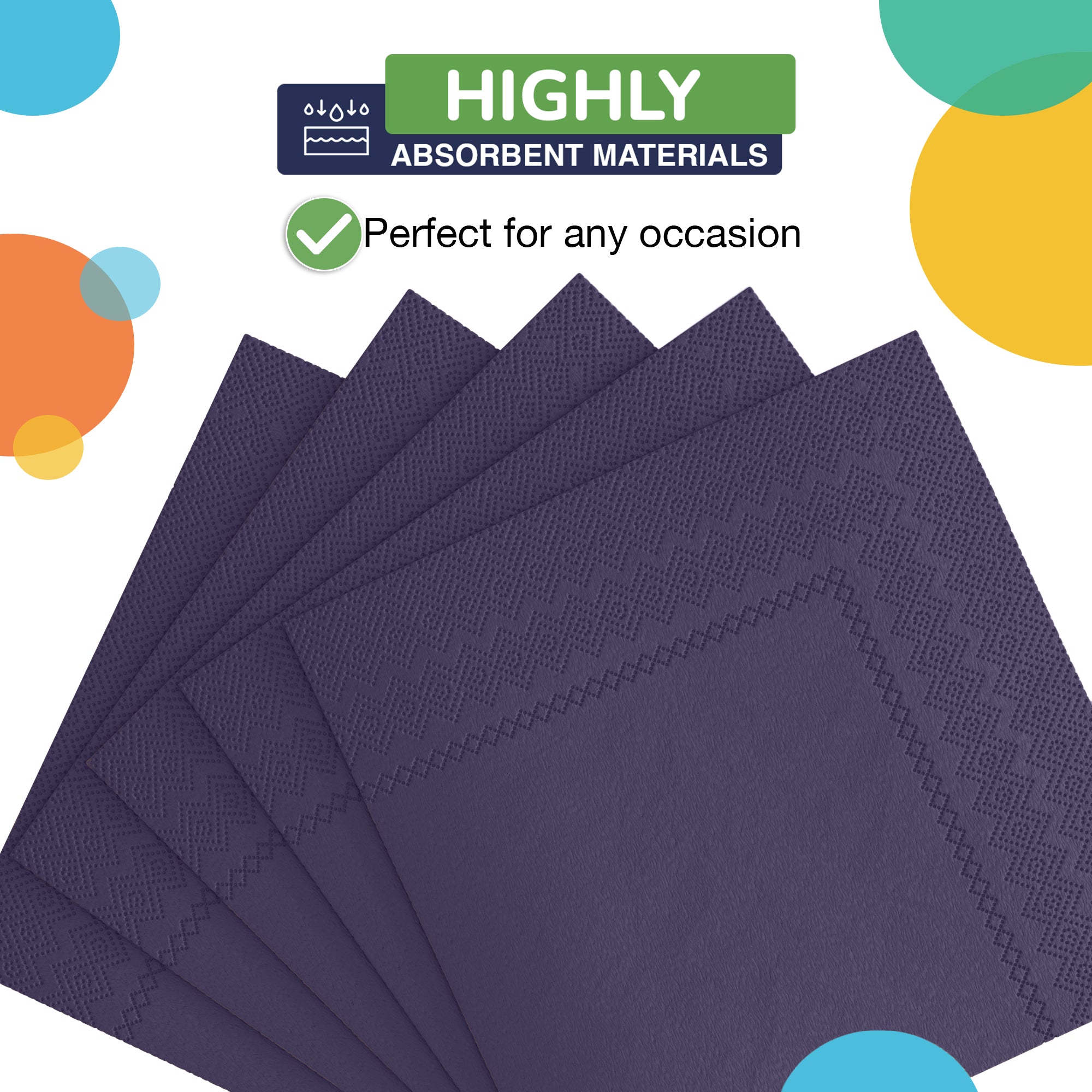 Dark Purple Luncheon Napkins | 6.75 in. X 6.75 in. | 50 Count