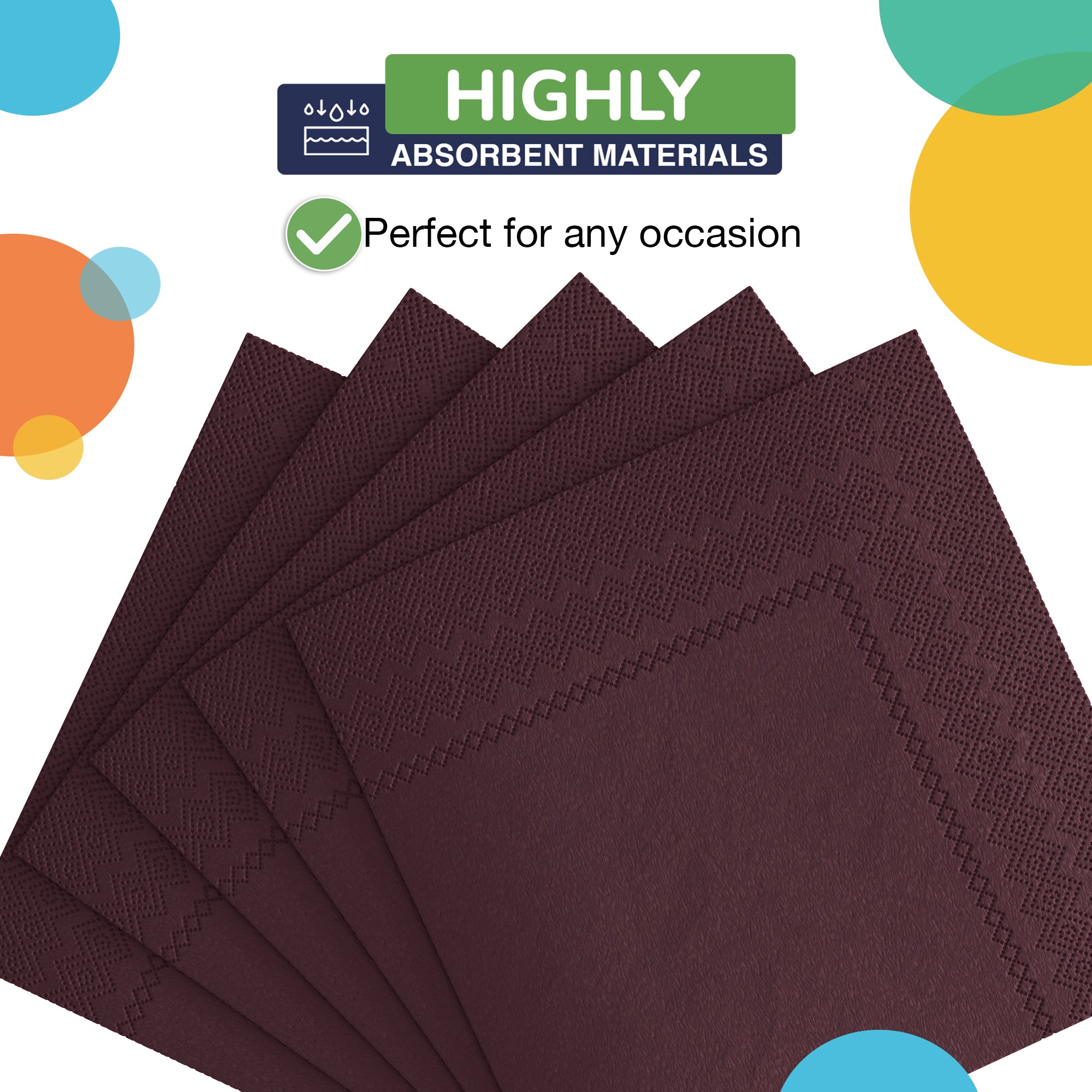 Brown Luncheon Napkins | 6.75 in. x 6.75 in. | 100 Count
