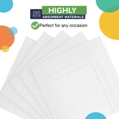 White Beverage Napkins | 4.75 in. x 4.75 in. | 50 Count