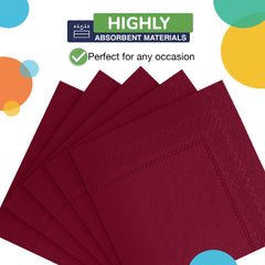 Burgundy Beverage Napkins | 100 Count