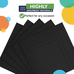 Black Luncheon Napkins | 6.75 in. X 6.75 in. | 50 Count