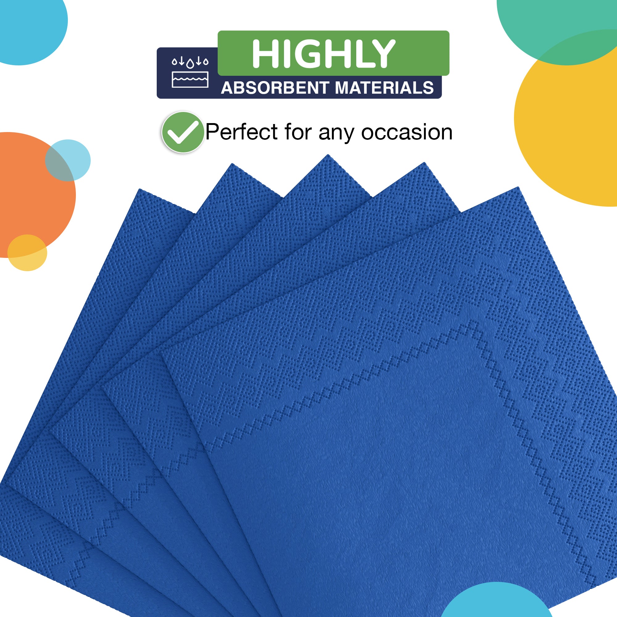 Dark Blue Luncheon Napkins | 6.75 in. X 6.75 in. | 50 Count