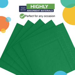 Emerald Green Beverage Napkins | 4.75 in. X 4.75 in. | 50 Count