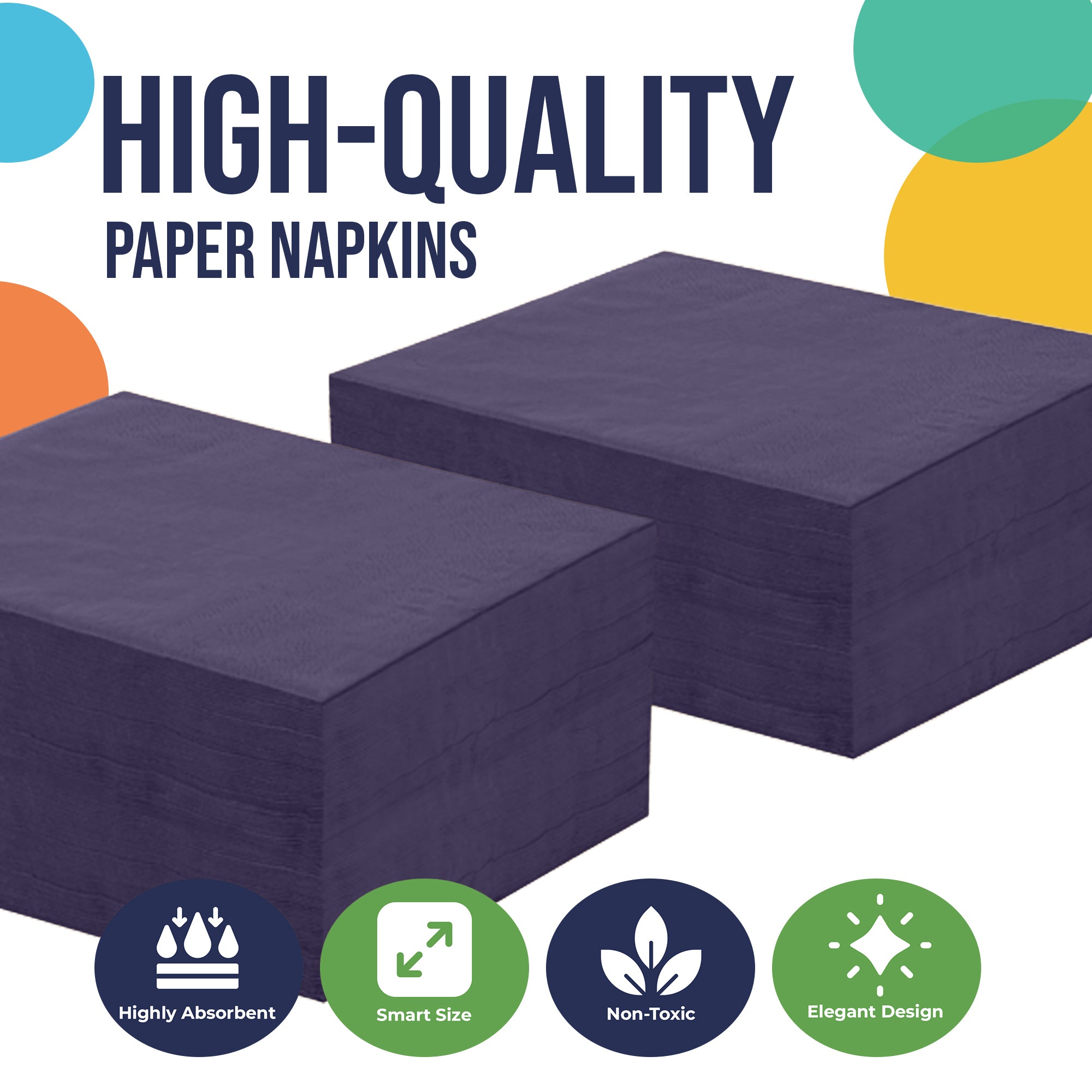 Dark Purple Luncheon Napkins | 6.75 in. X 6.75 in. | 50 Count
