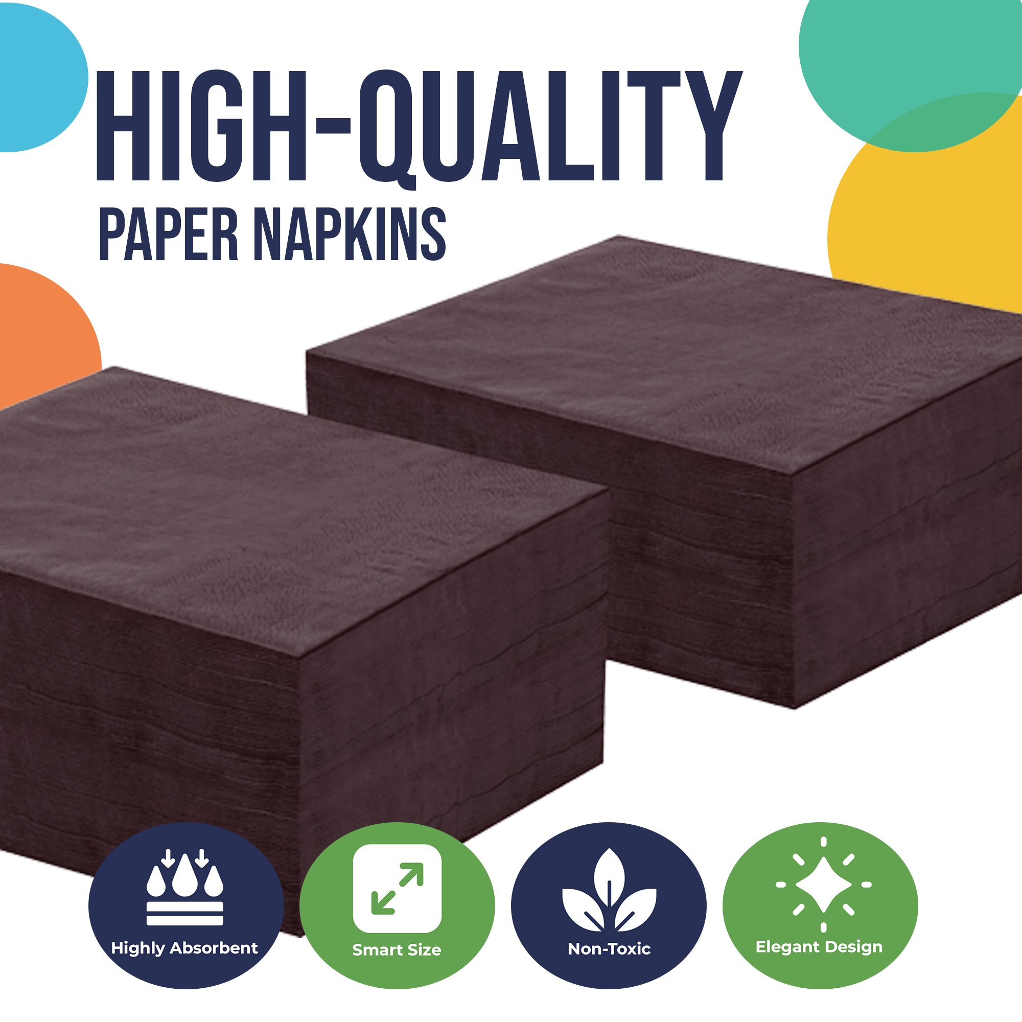 Brown Luncheon Napkins | 6.75 in. x 6.75 in. | 100 Count