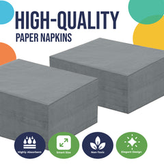 Silver Luncheon Napkins | 6.75 in. x 6.75 in. | 100 Count