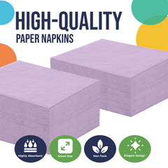 Lavender Beverage Napkins | 4.75 in. x 4.75 in. | Case of 3600
