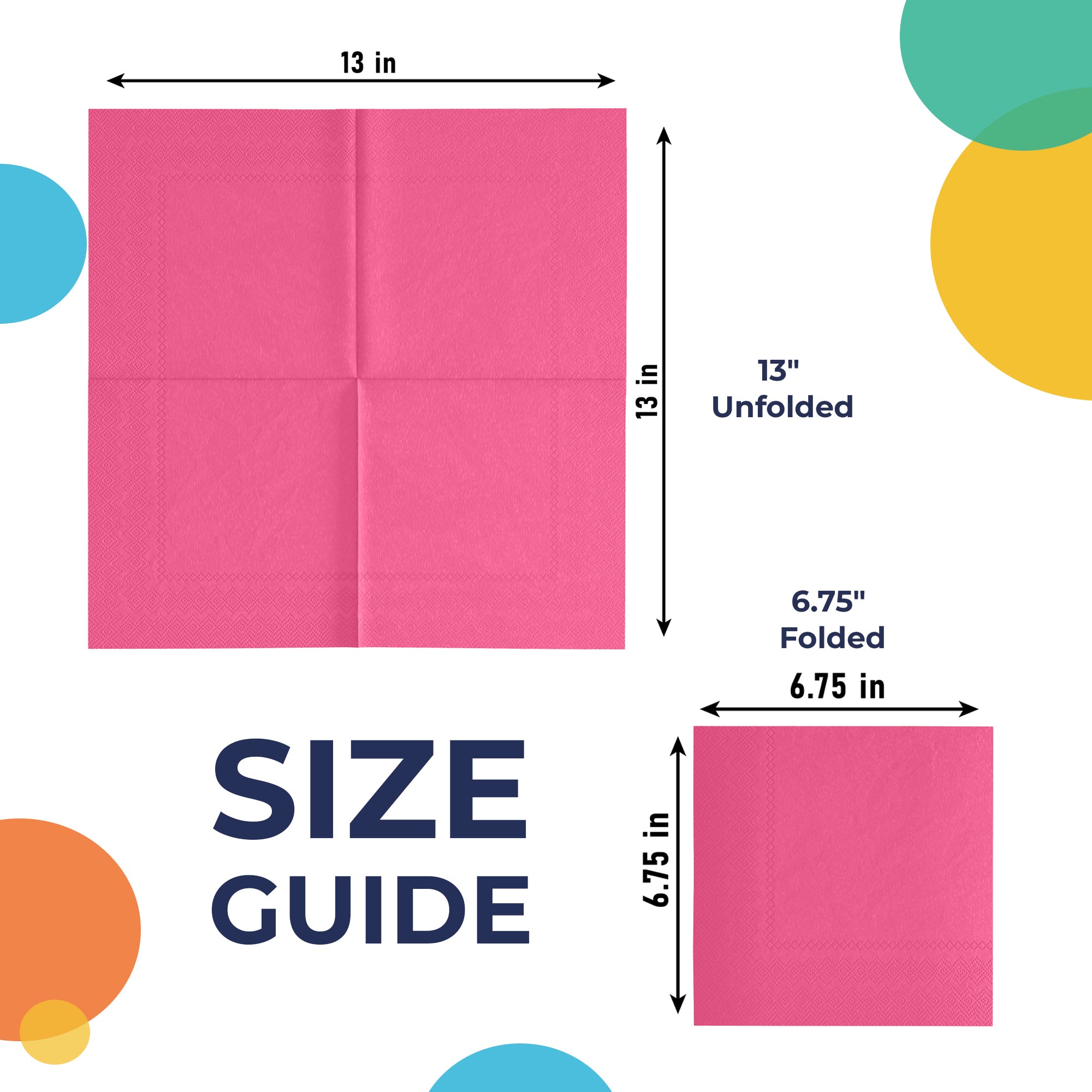 Cerise Luncheon Napkins | 6.75 in. X 6.75 in. | 50 Count