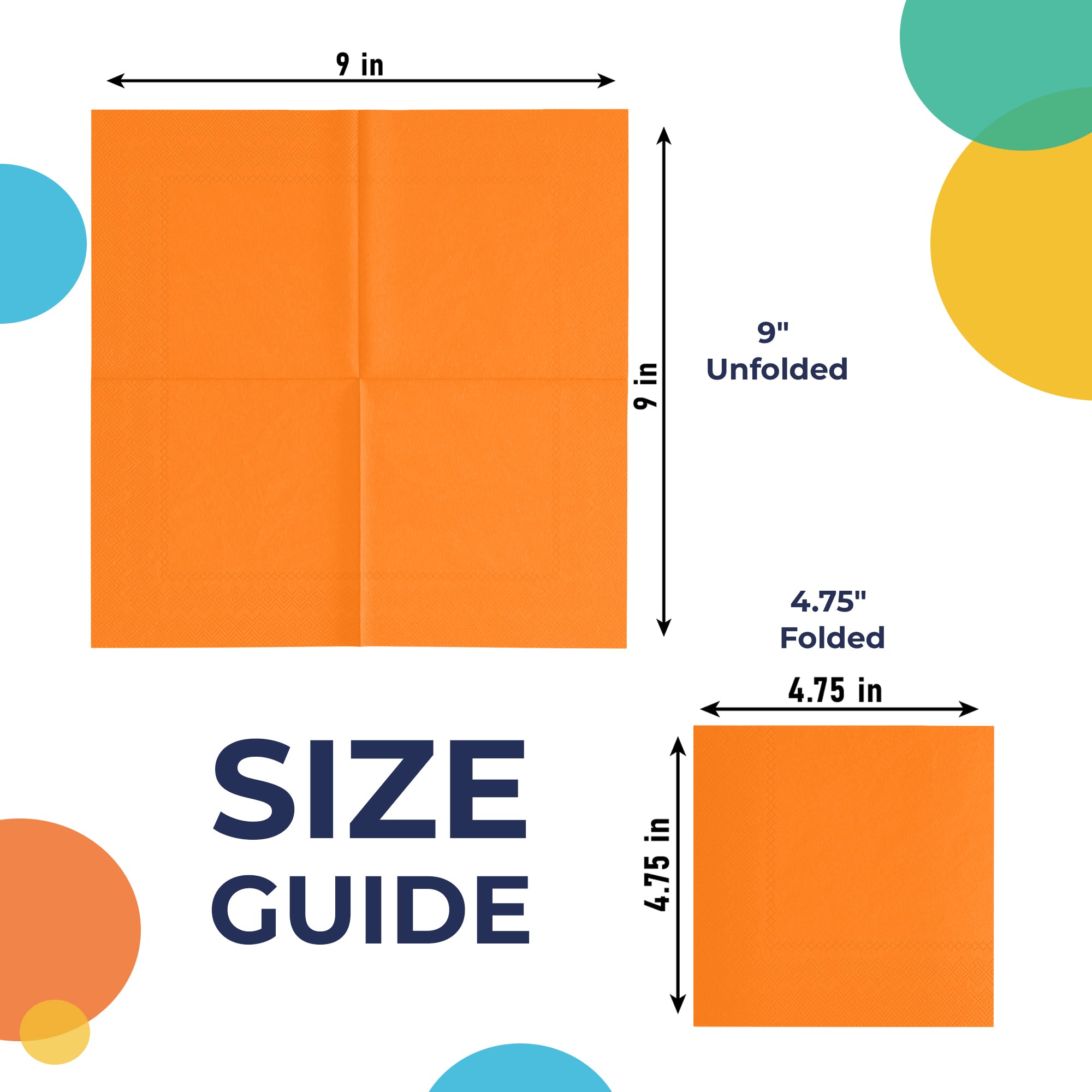 Orange Beverage Napkins | 100 Count