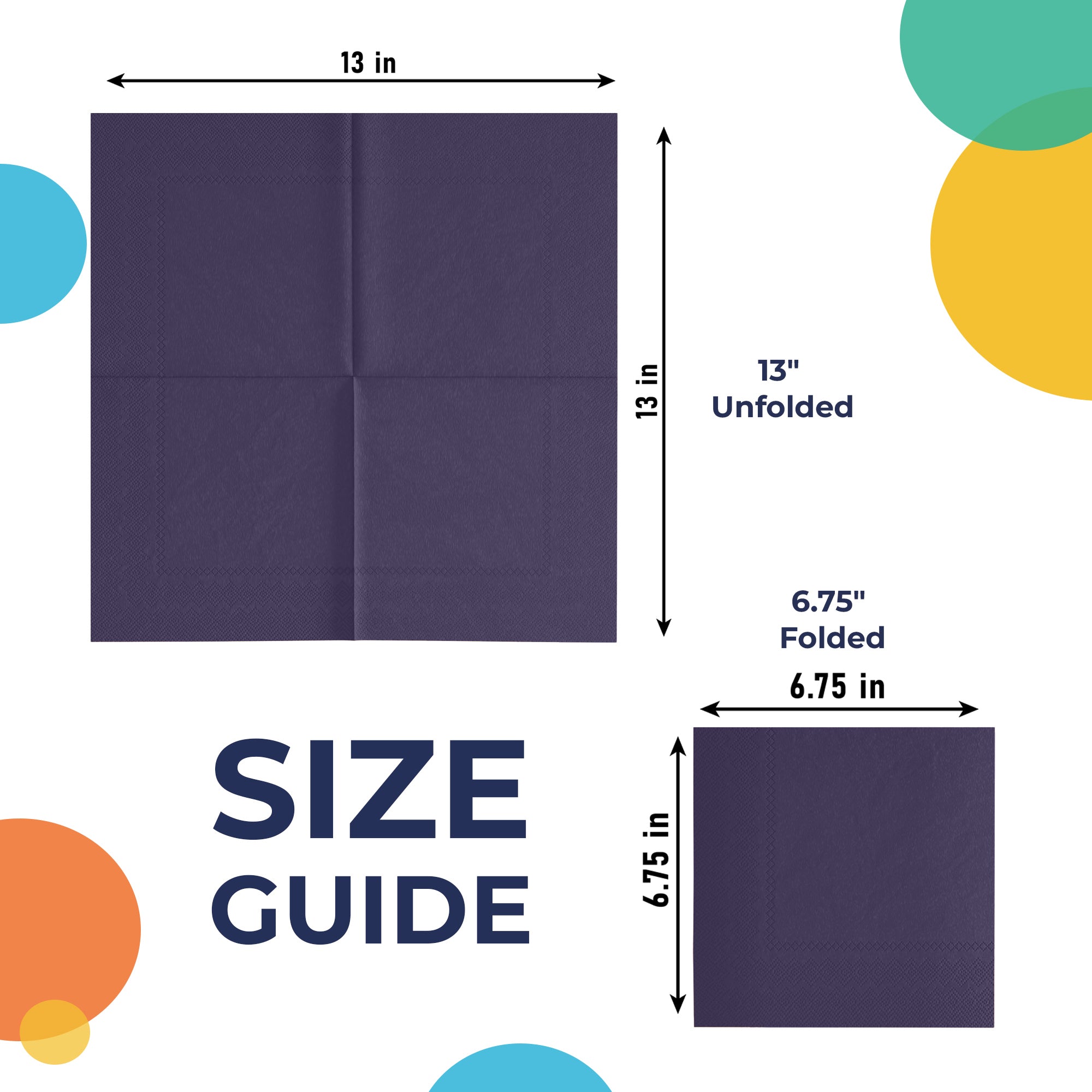 Dark Purple Luncheon Napkins | 6.75 in. X 6.75 in. | 50 Count