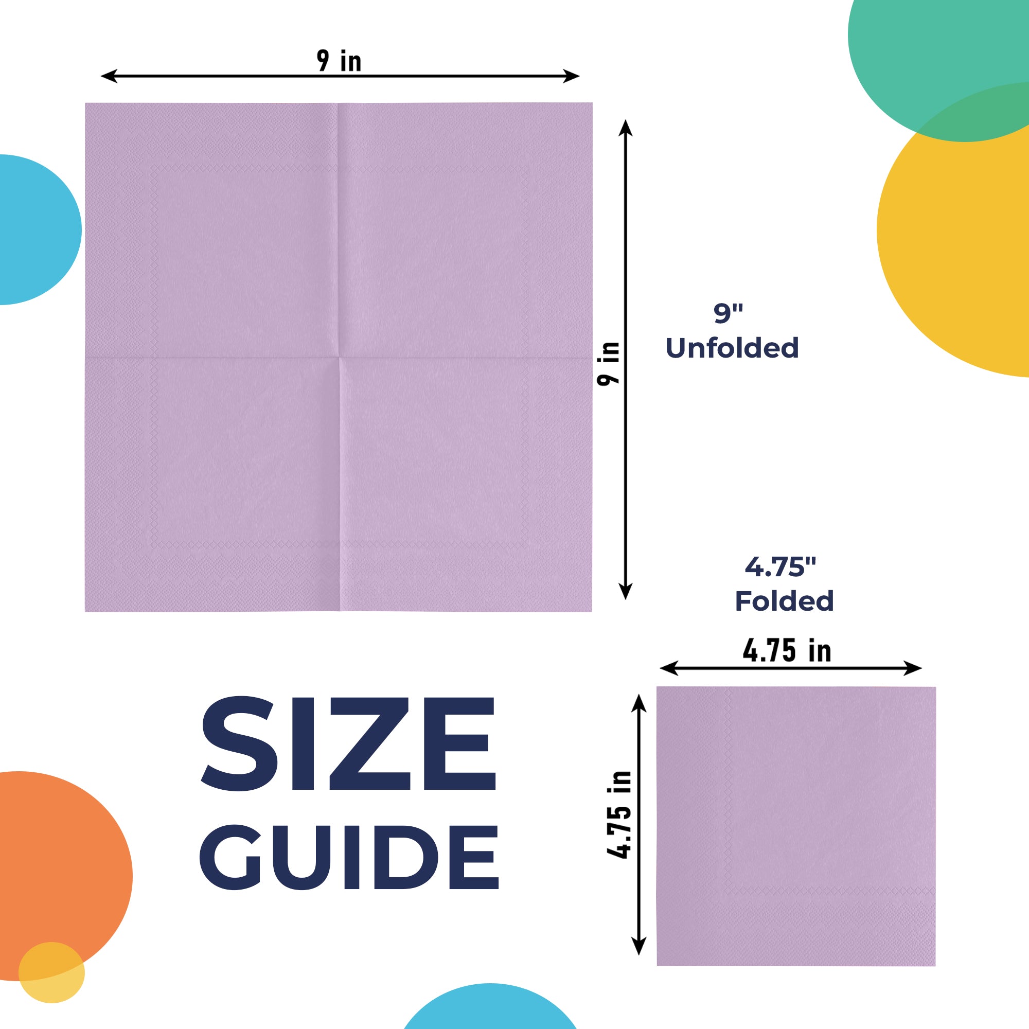 Lavender Beverage Napkins | 4.75 in. x 4.75 in. | Case of 3600