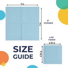 Light Blue Beverage Napkins | 4.75 in. x 4.75 in. | Case of 3600