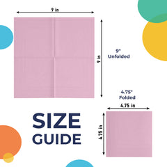 Pink Beverage Napkins | 4.75 in. x 4.75 in. | 50 Count