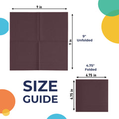 Brown Beverage Napkins | 4.75 in. x 4.75 in. | 50 Count