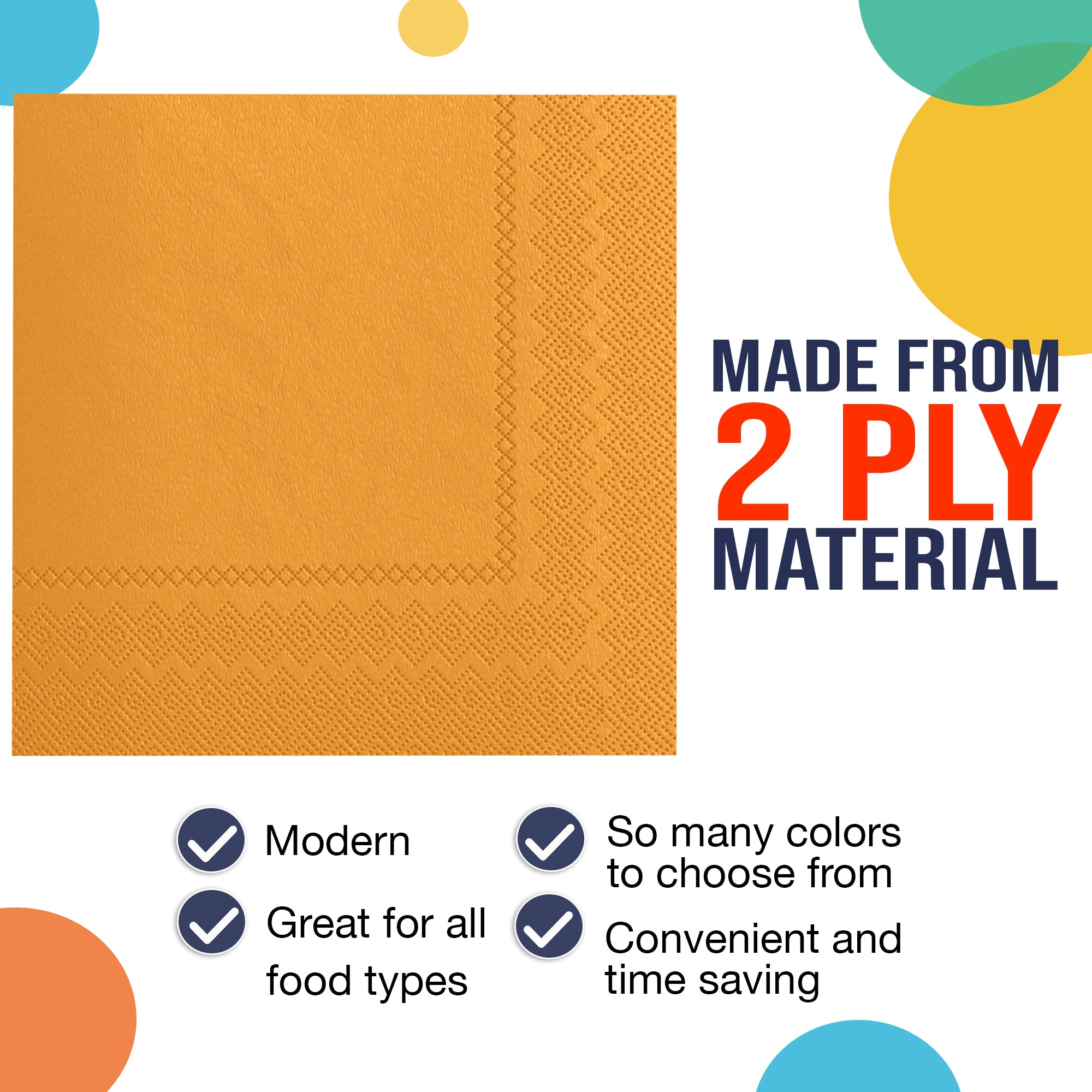 Yellow Luncheon Napkins | 6.75 in. X 6.75 in. | 50 Count