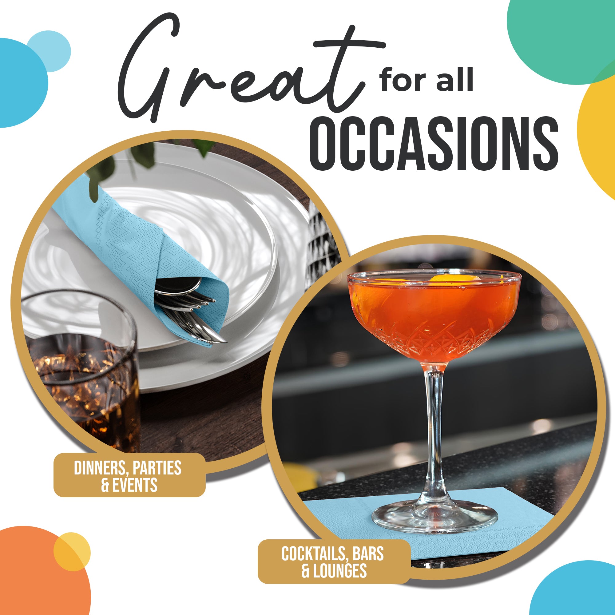 Light Blue Luncheon Napkins | 100 Count