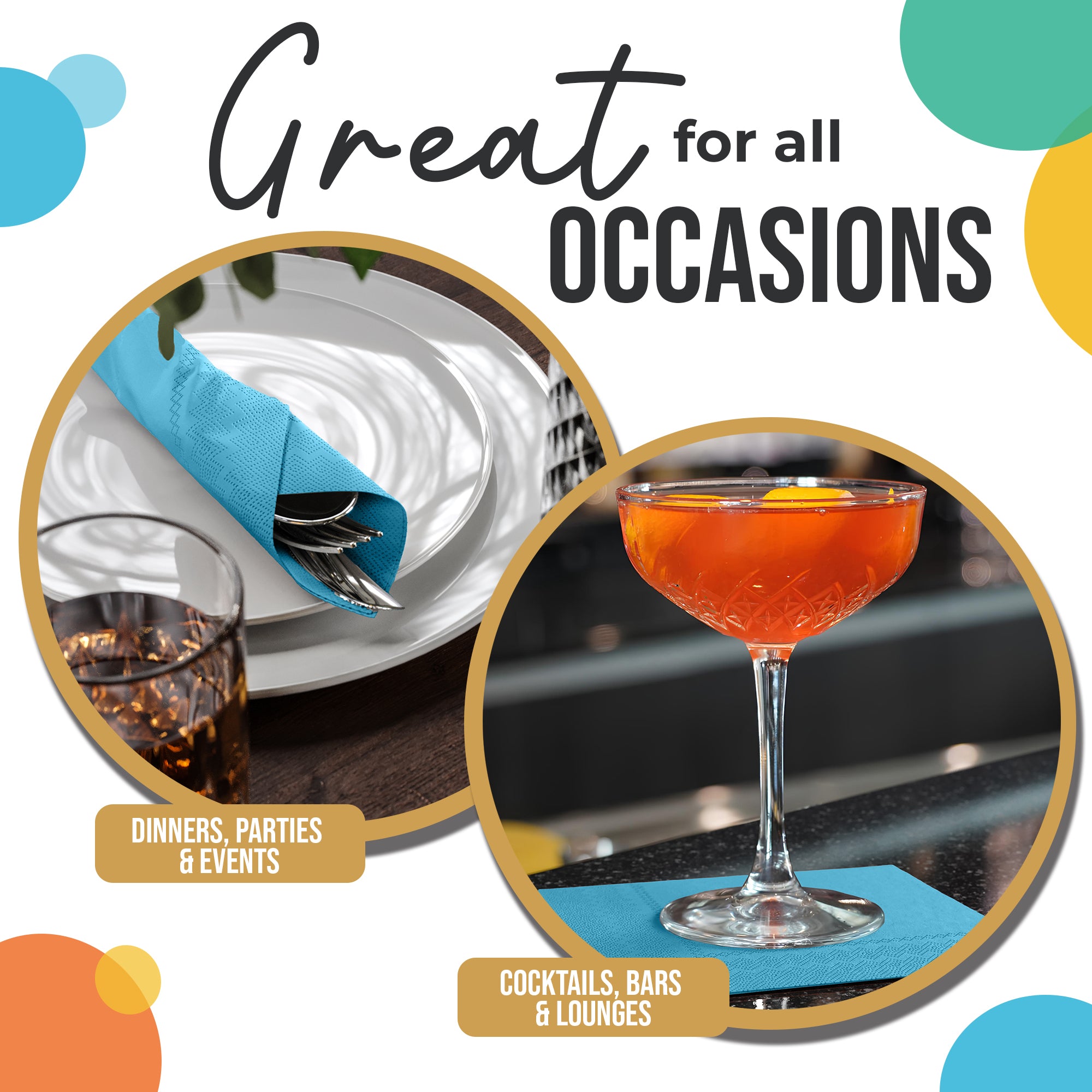 Turquoise Luncheon Napkins | 6.75 in. X 6.75 in. | 50 Count