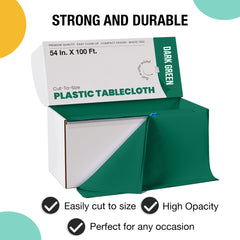 54 in. x 100 Ft. Cut To Size Table Roll  | Dark Green | Case of 6
