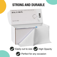 54 in. x 100 Ft. Cut To Size Table Roll | White