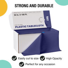 54 in. x 100 Ft. Cut To Size Table Roll  | Navy | Case of 6