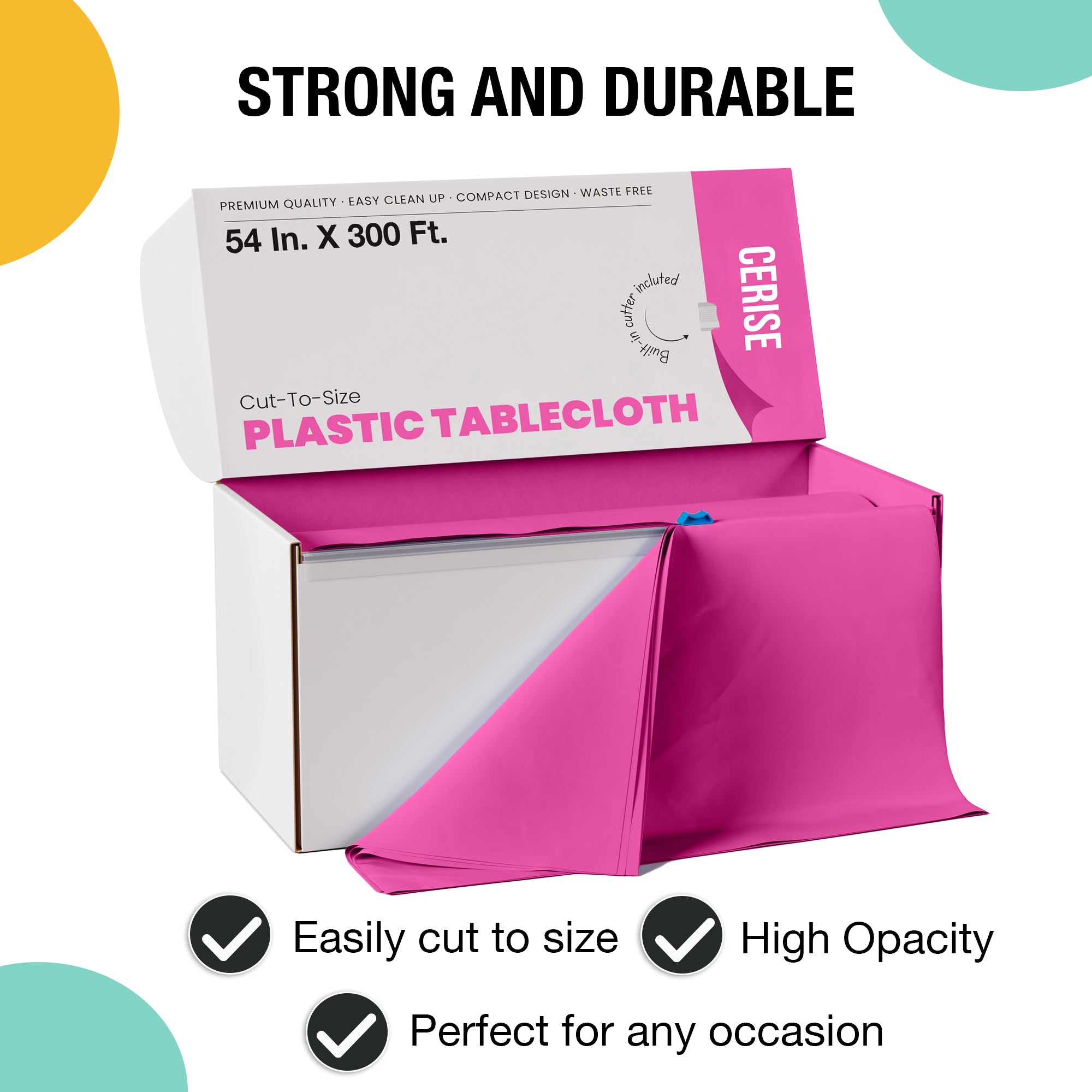 54 in. x 300 Ft. Cut To Size Table Roll | Hot Pink
