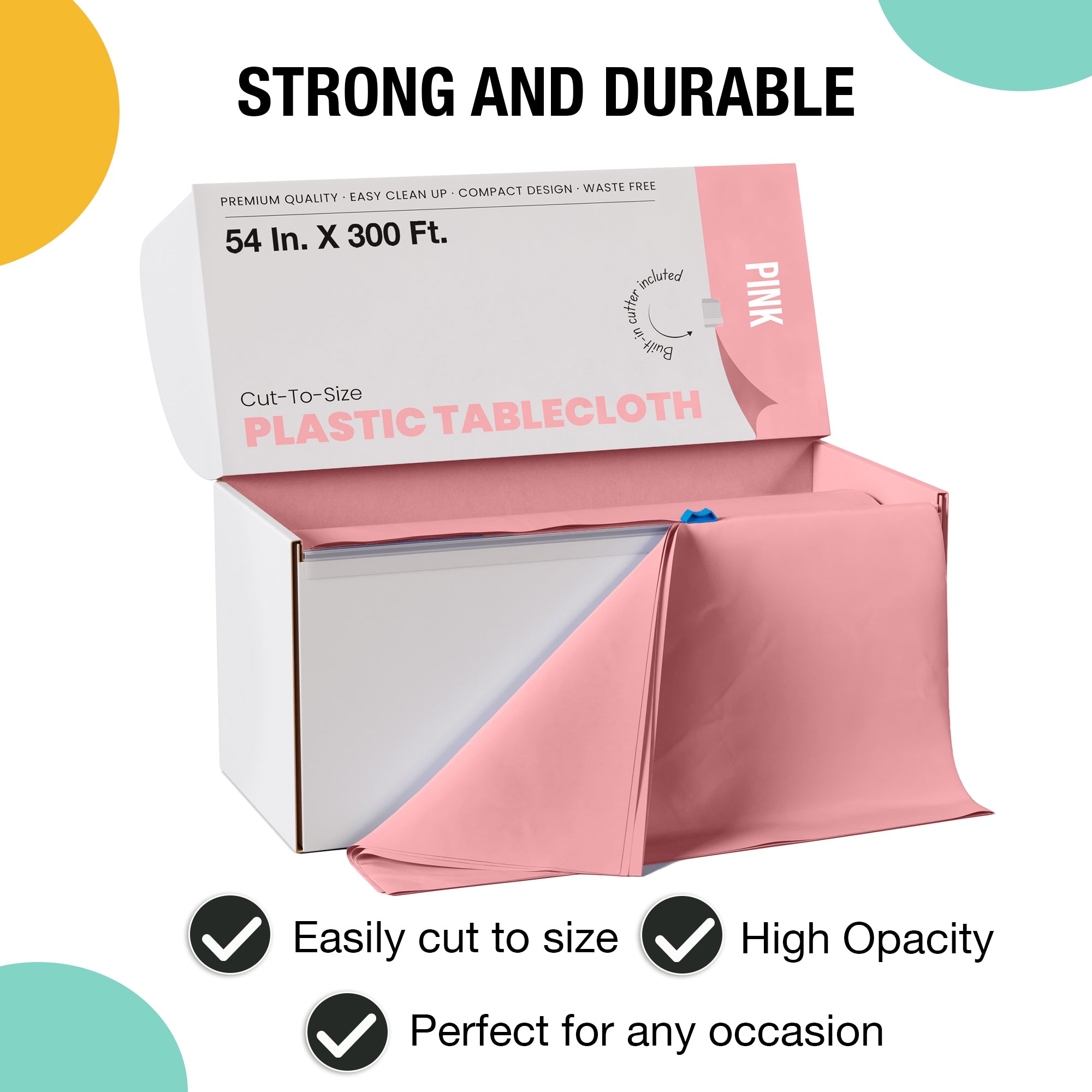 54 in. x 300 Ft. Cut To Size Table Roll | Pink