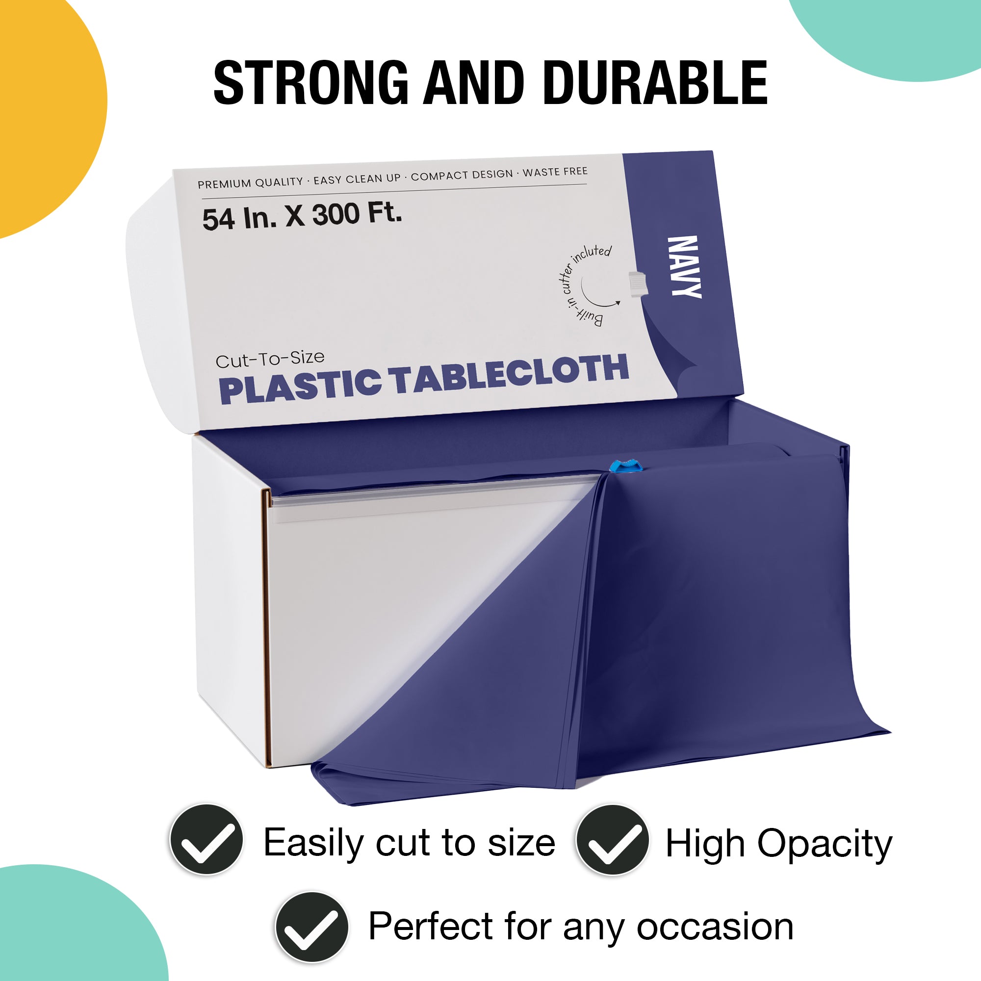 54 in. x 300 Ft. Cut To Size Table Roll | Navy