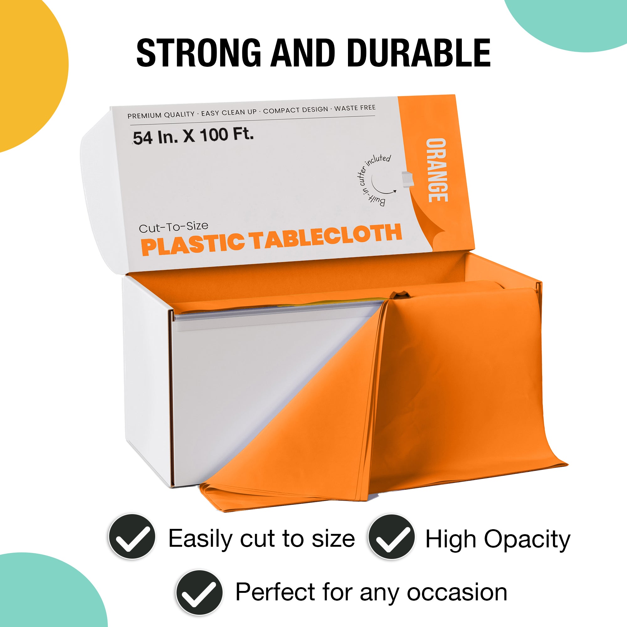 54 in. x 100 Ft. Cut To Size Table Roll | Orange