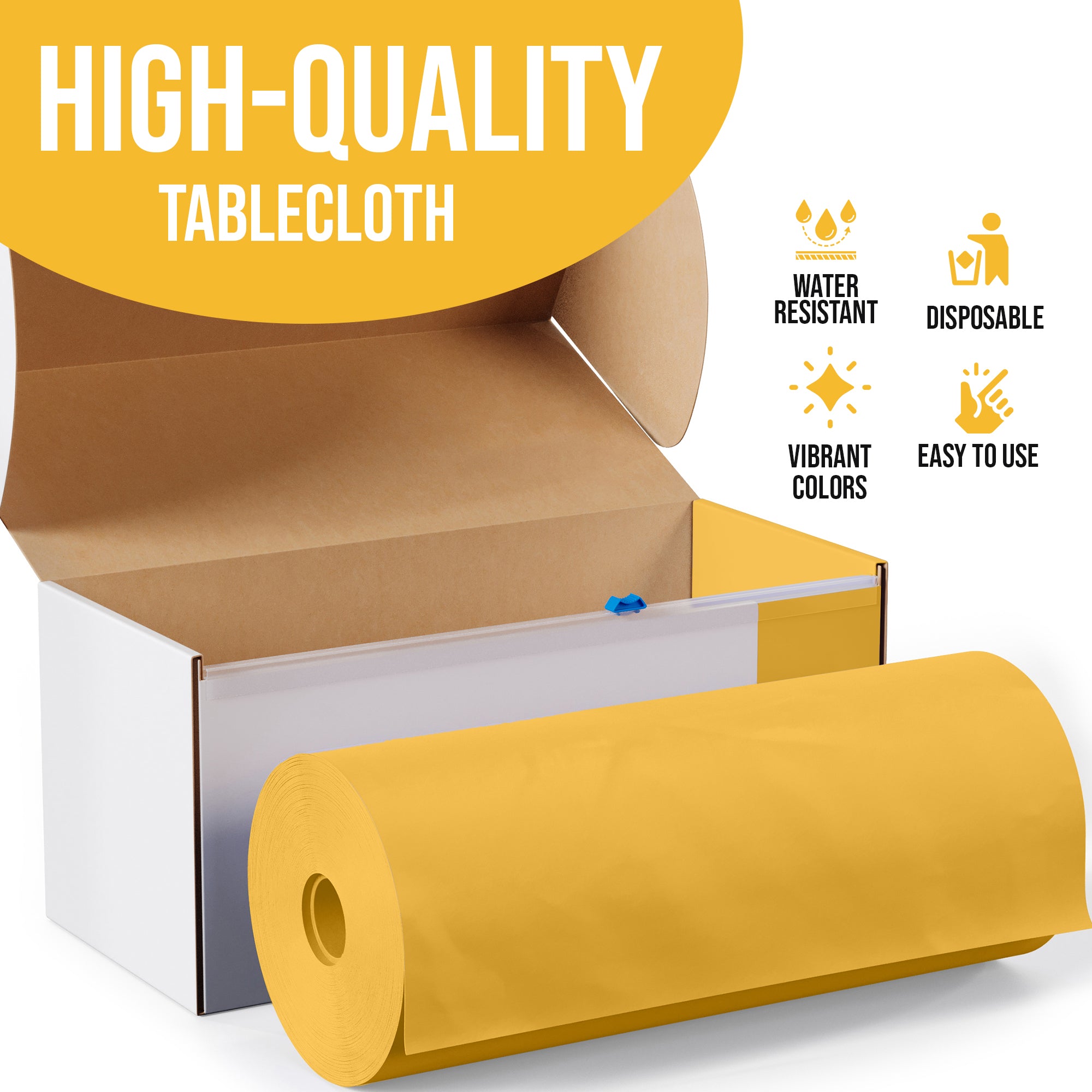 54 in. x 100 Ft. Cut To Size Table Roll  | Yellow | Case of 6