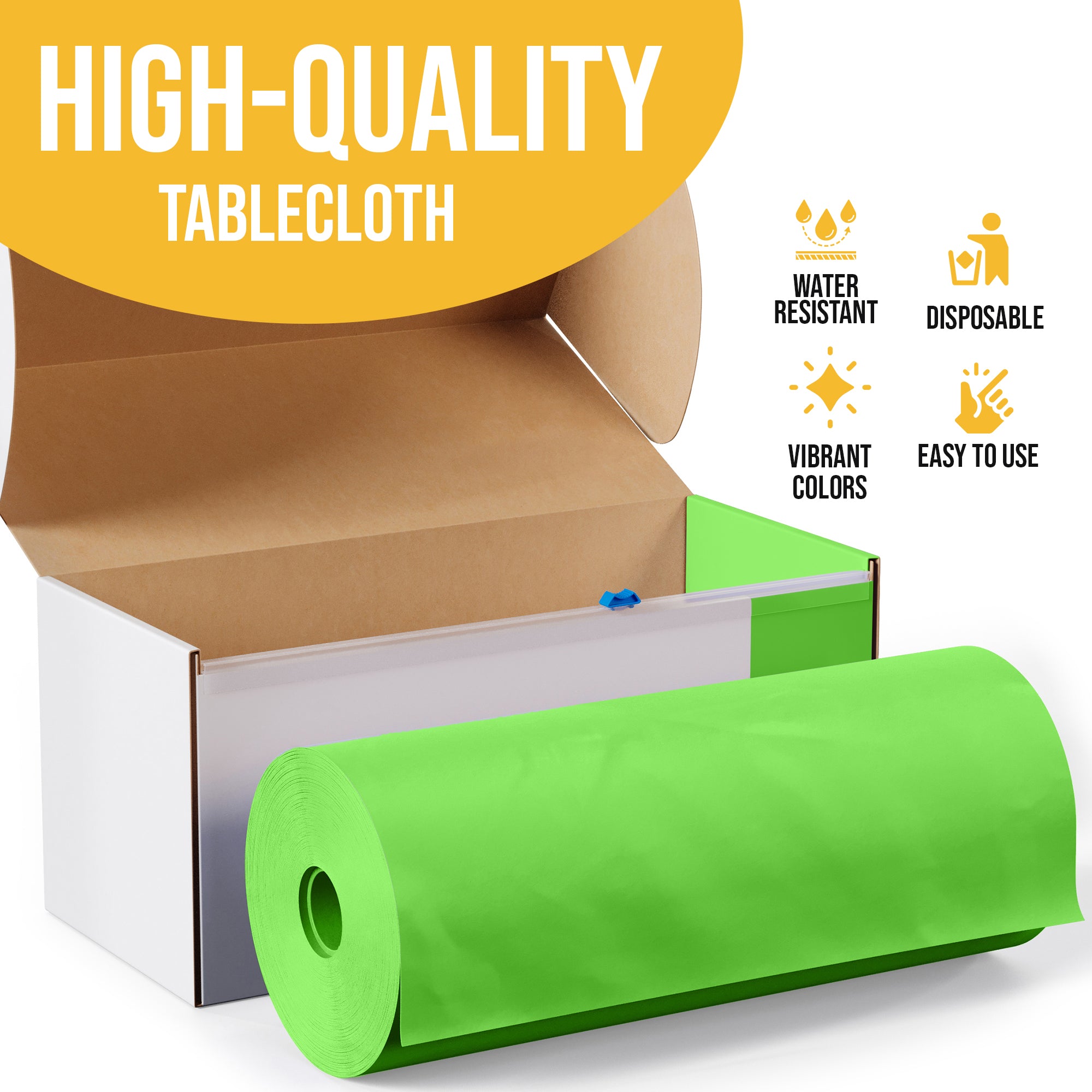 54 in. x 100 Ft. Cut To Size Table Roll | Lime Green