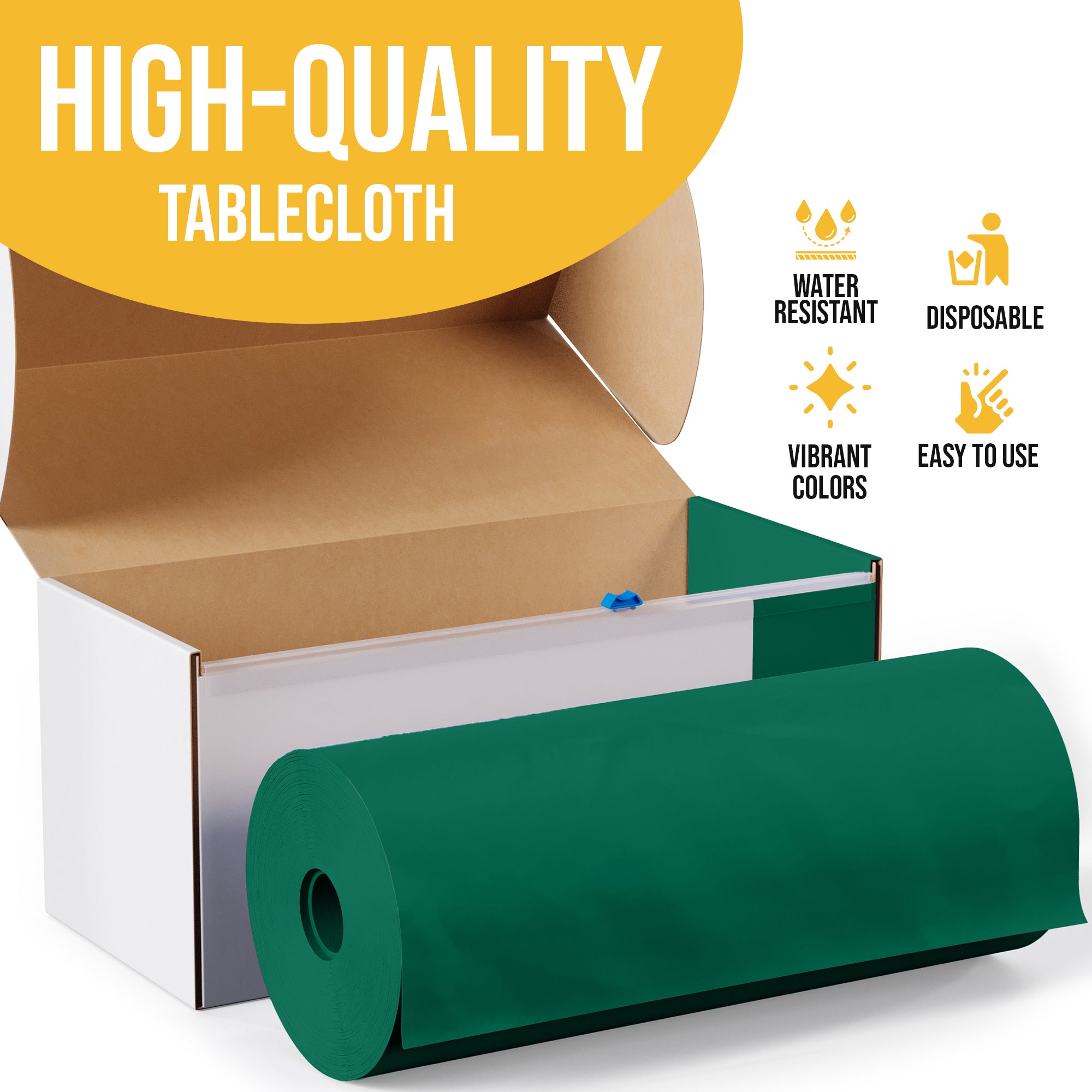 54 in. x 100 Ft. Cut To Size Table Roll  | Dark Green | Case of 6