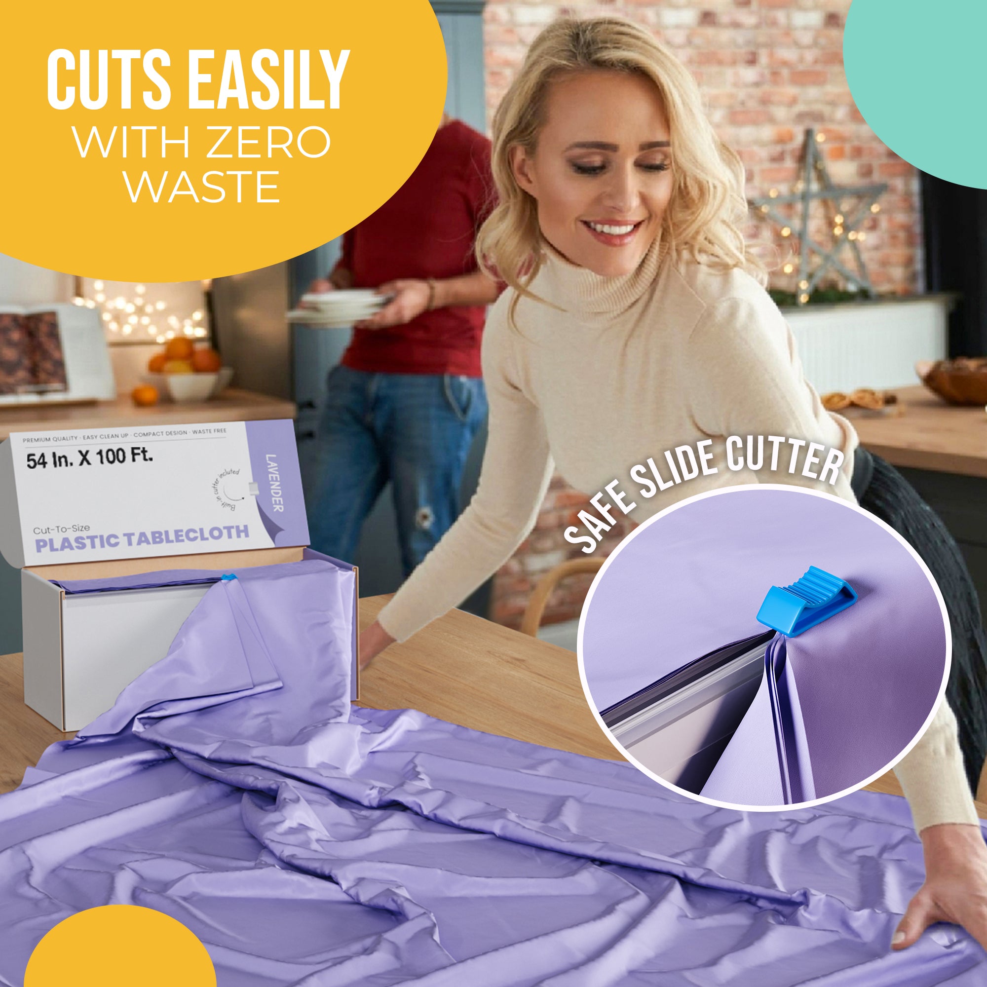 54 in. x 100 Ft. Cut To Size Table Roll  | Lavender | Case of 6