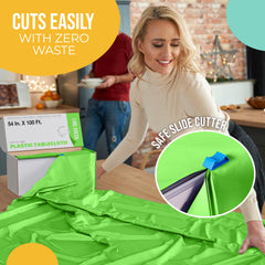 54 in. x 100 Ft. Cut To Size Table Roll  | Lime Green | Case of 6