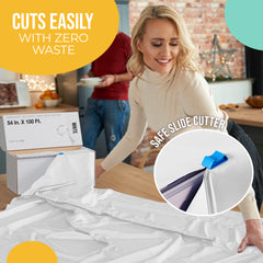 54 in. x 100 Ft. Cut To Size Table Roll | White