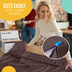 54 in. x 100 Ft. Cut To Size Table Roll  | Brown | Case of 6