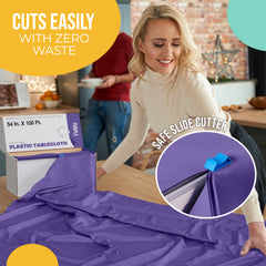 54 in. x 100 Ft. Cut To Size Table Roll  | Purple | Case of 6