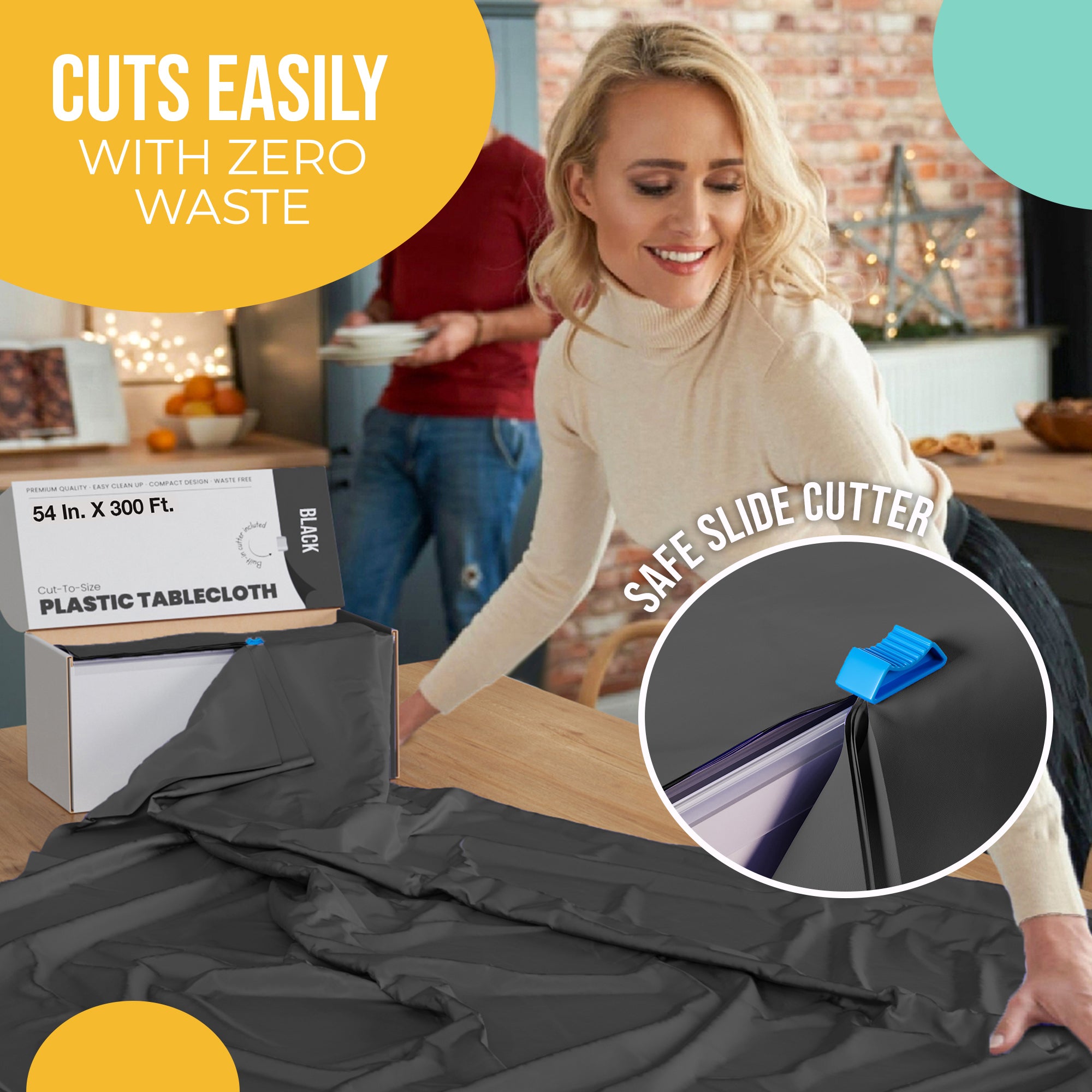 54 in. x 300 Ft. Cut To Size Table Roll | Black