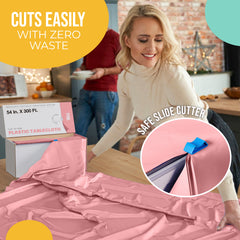 54 in. x 300 Ft. Cut To Size Table Roll | Pink