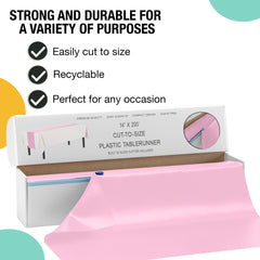 14 in. x 200 Ft. Cut To Size Pink Table Runner