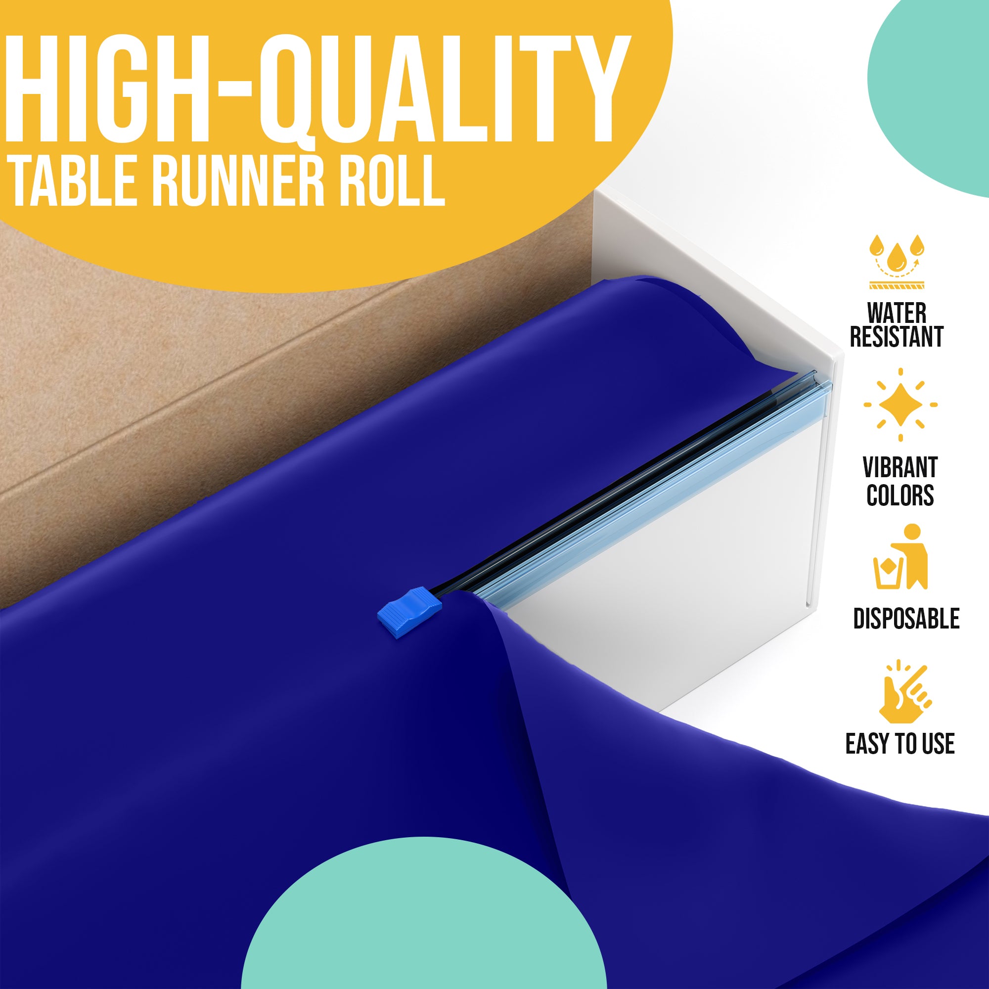 14 in. x 200 Ft. Cut To Size Navy Table Runner