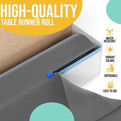 14 in. x 200 Ft. Cut To Size Silver Table Runner