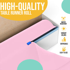 14 in. x 200 Ft. Cut To Size Pink Table Runner
